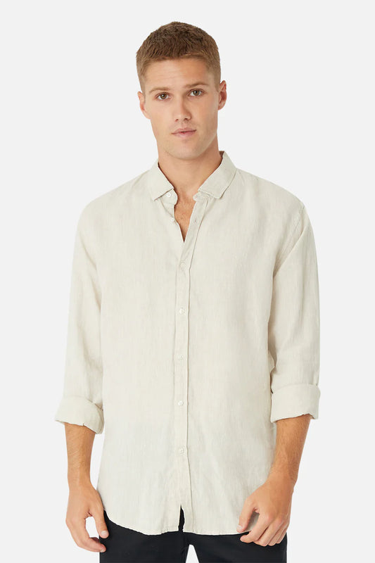 The Tennyson Linen L/S Shirt Oatmeal by Industrie Clothing