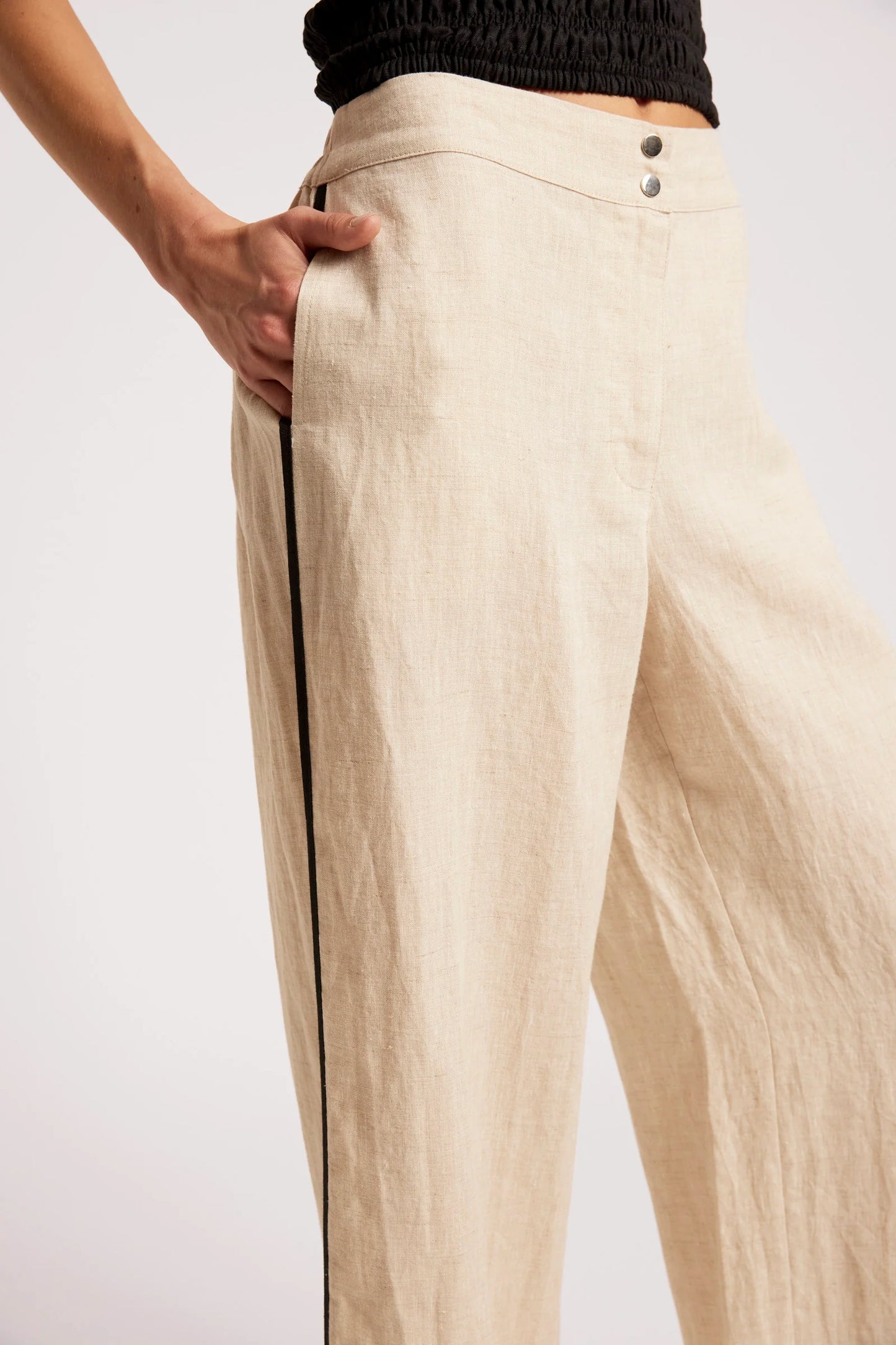 MARIS SPLICE PANT - TUSK / BLACK by eb&ive