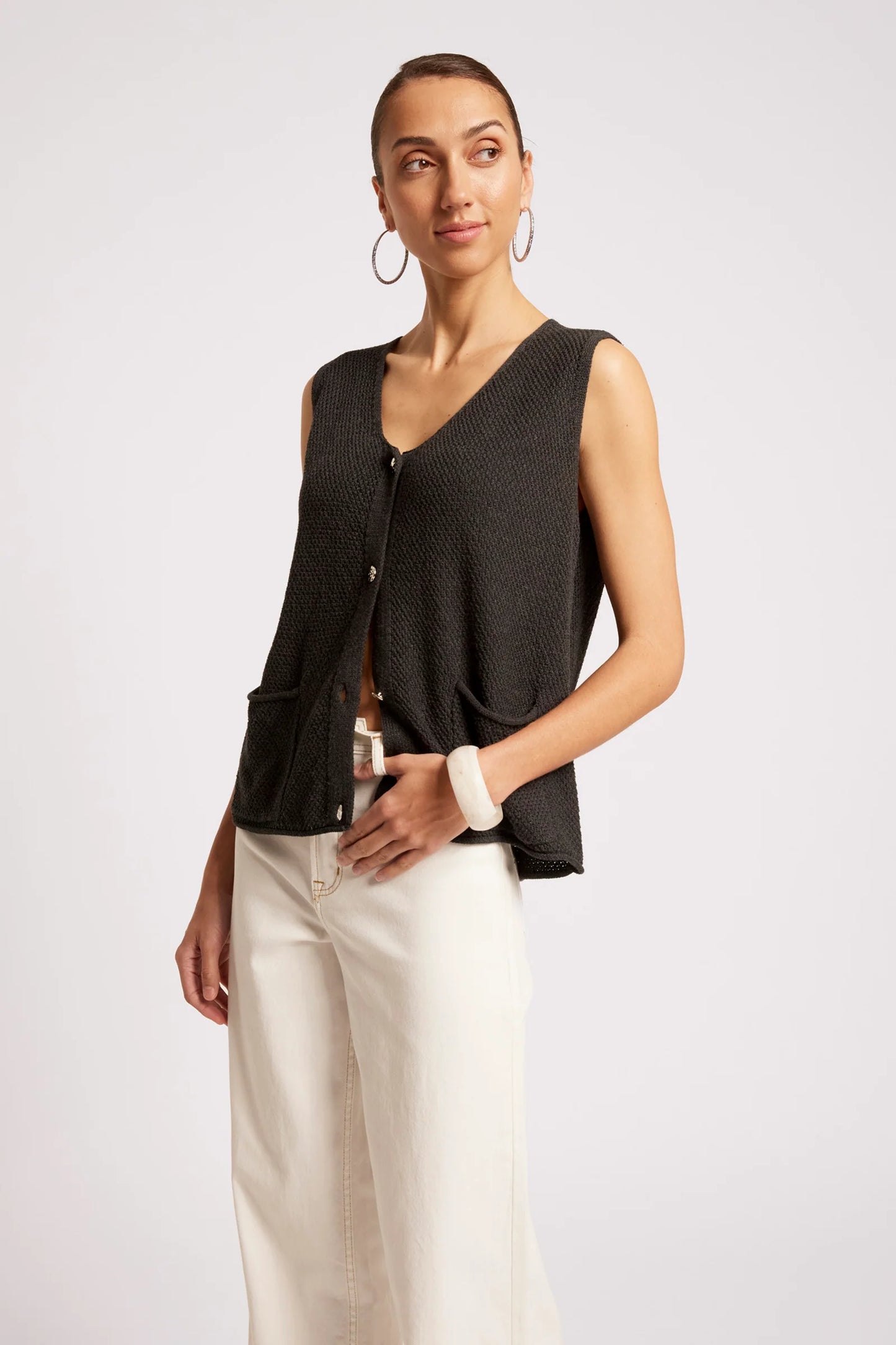 MARIS KNIT VEST - BLACK by Eb&ive