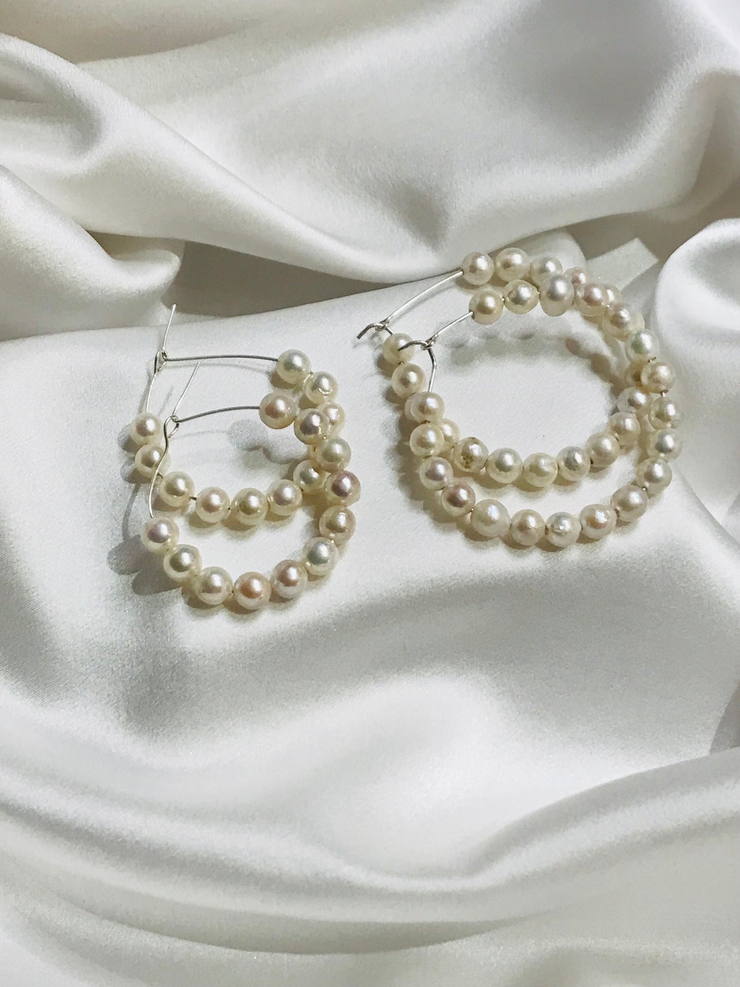 4.5cm Freshwater Pearl Hoop Earrings by Melanie Woods