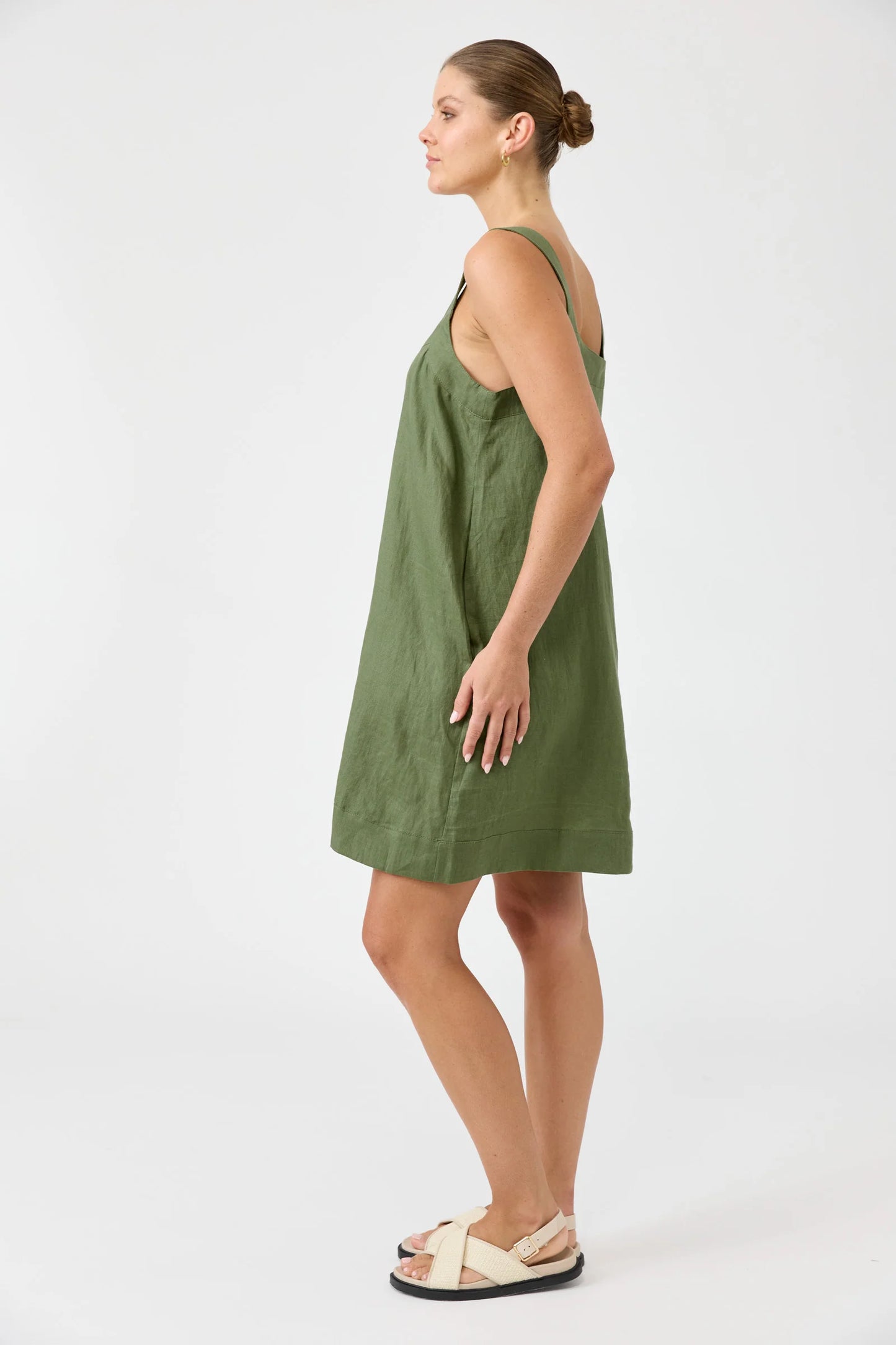 STUDIO SHORT TANK DRESS - OLIVE by Eb&ive