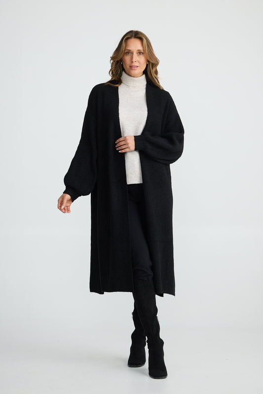 Bentley Long Cardigan by Brave+True - Black