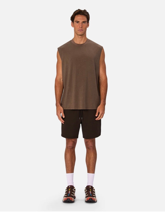 The Freeman Sleeveless Tee - Mocha 25 by Industrie clothing