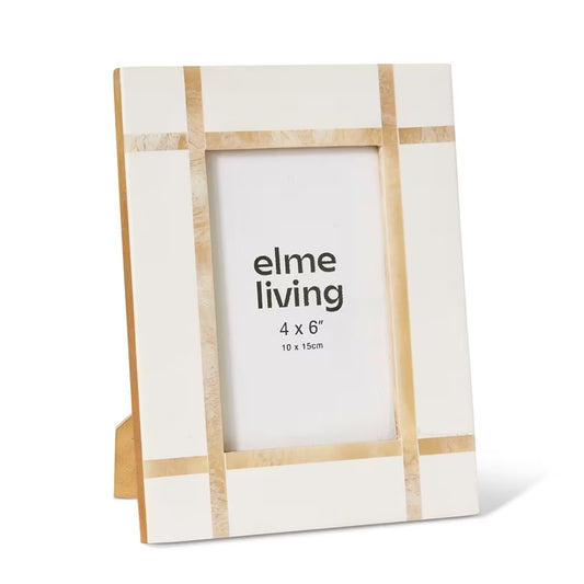 Jaheim 4x6" Photo Frame White/Beige - 6 x 1 x 22cm