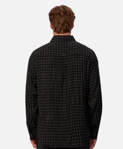 The Clairemont Long Sleeve Shirt - Charcoal / White by Industrie Clothing