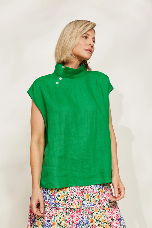 Halcyon Button Top by eb&ive - Emerald