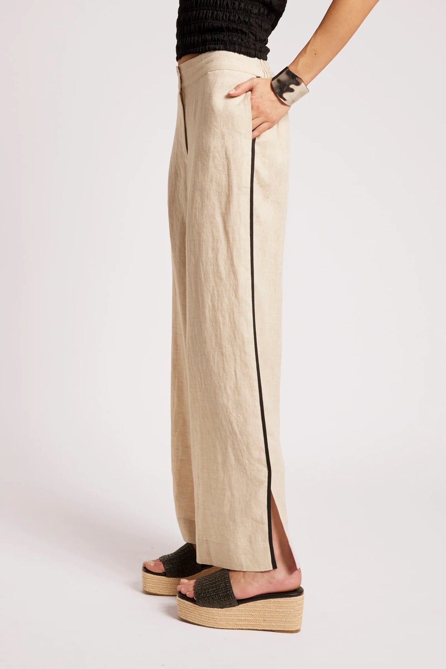 MARIS SPLICE PANT - TUSK / BLACK by eb&ive