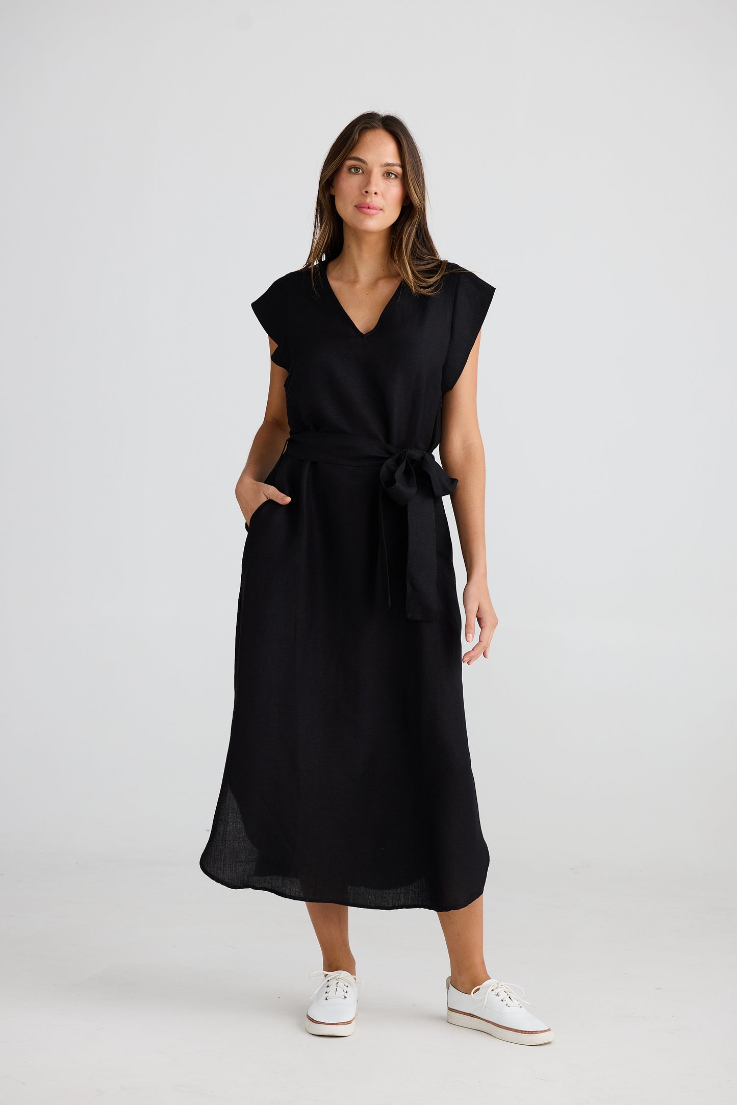 Sebou Dress by The Shanty - Black Linen Blend