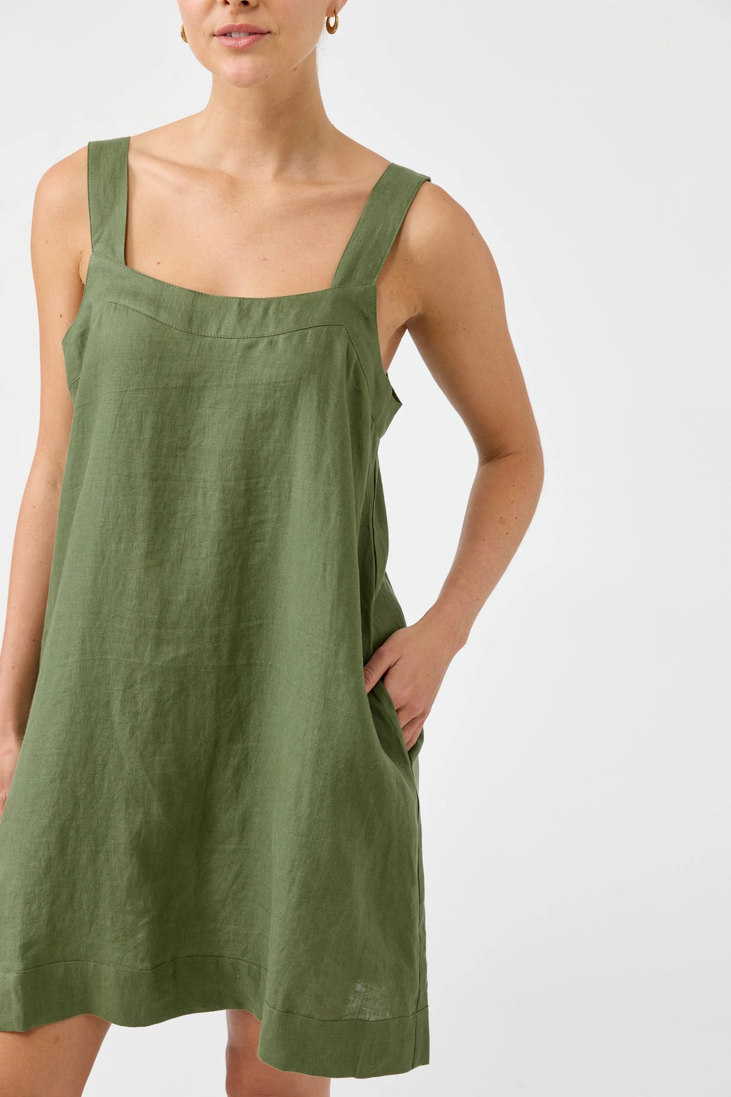 STUDIO SHORT TANK DRESS - OLIVE by Eb&ive
