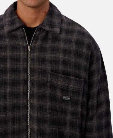 The Camino Long Sleeve Shirt - Black / Charcoal by Industrie Clothing