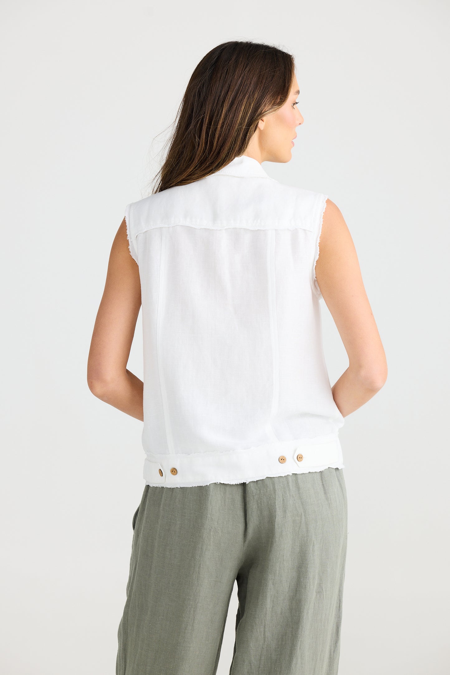 The Shanty Monza Vest - White Linen