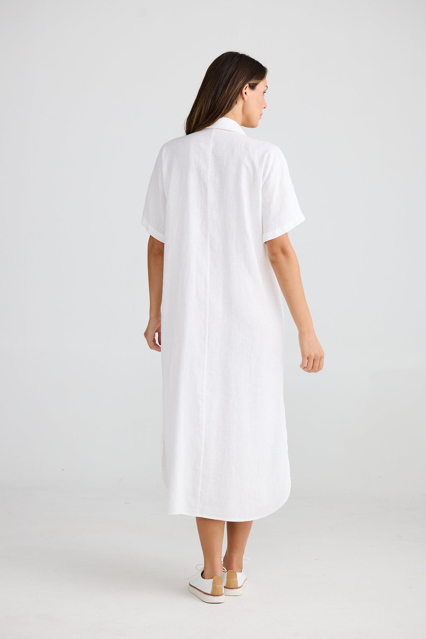 Wander Dress White Linen by The Shanty