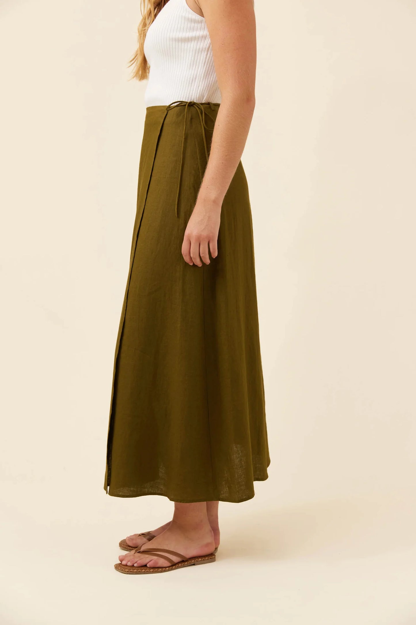 Anita Wrap Skirt - Olive by isle of mine