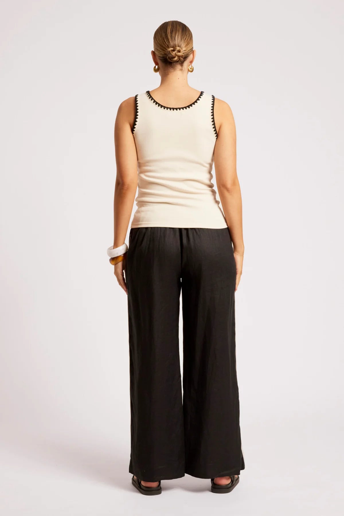 MARIS STITCHED TANK - TUSK / BLACK by eb&ive