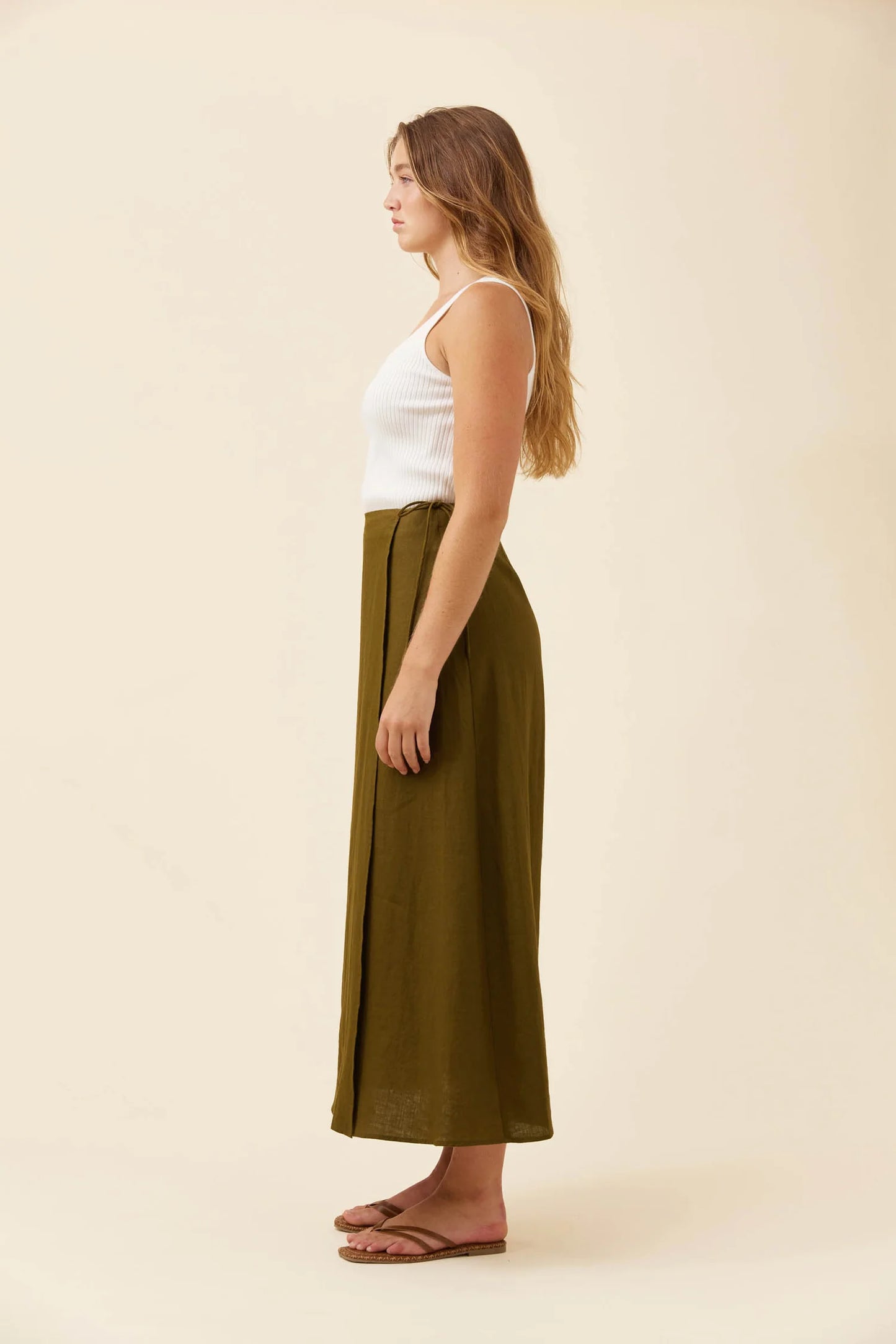 Anita Wrap Skirt - Olive by isle of mine