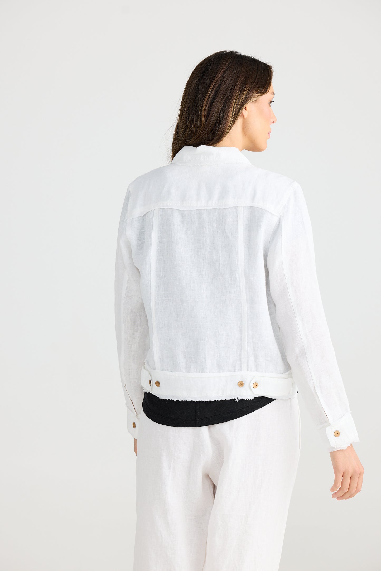 Monza Jacket by The Shanty - White Linen