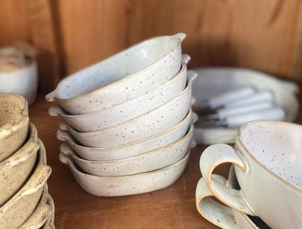 Francis Ceramic Dish - White Speck