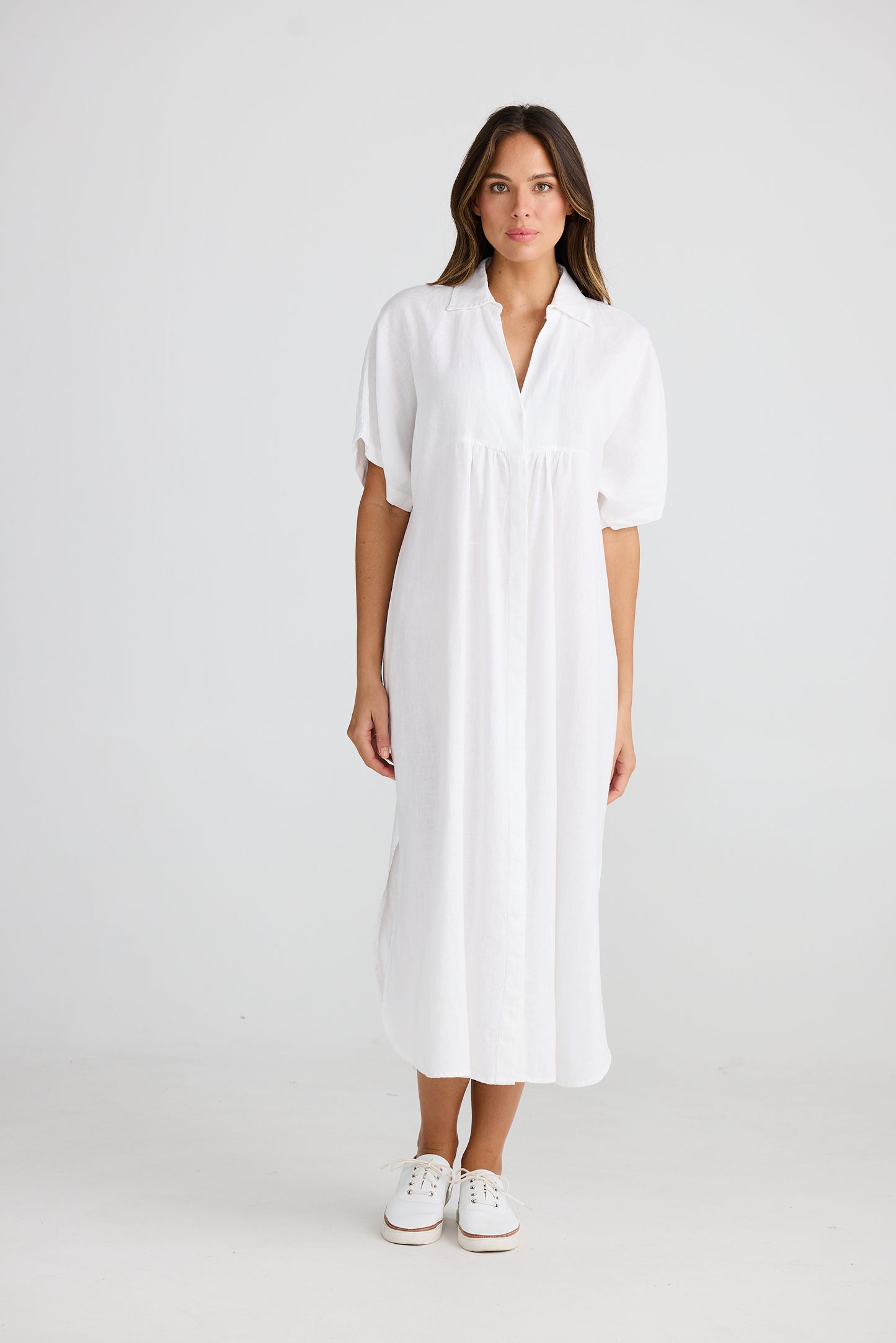 Wander Dress White Linen by The Shanty