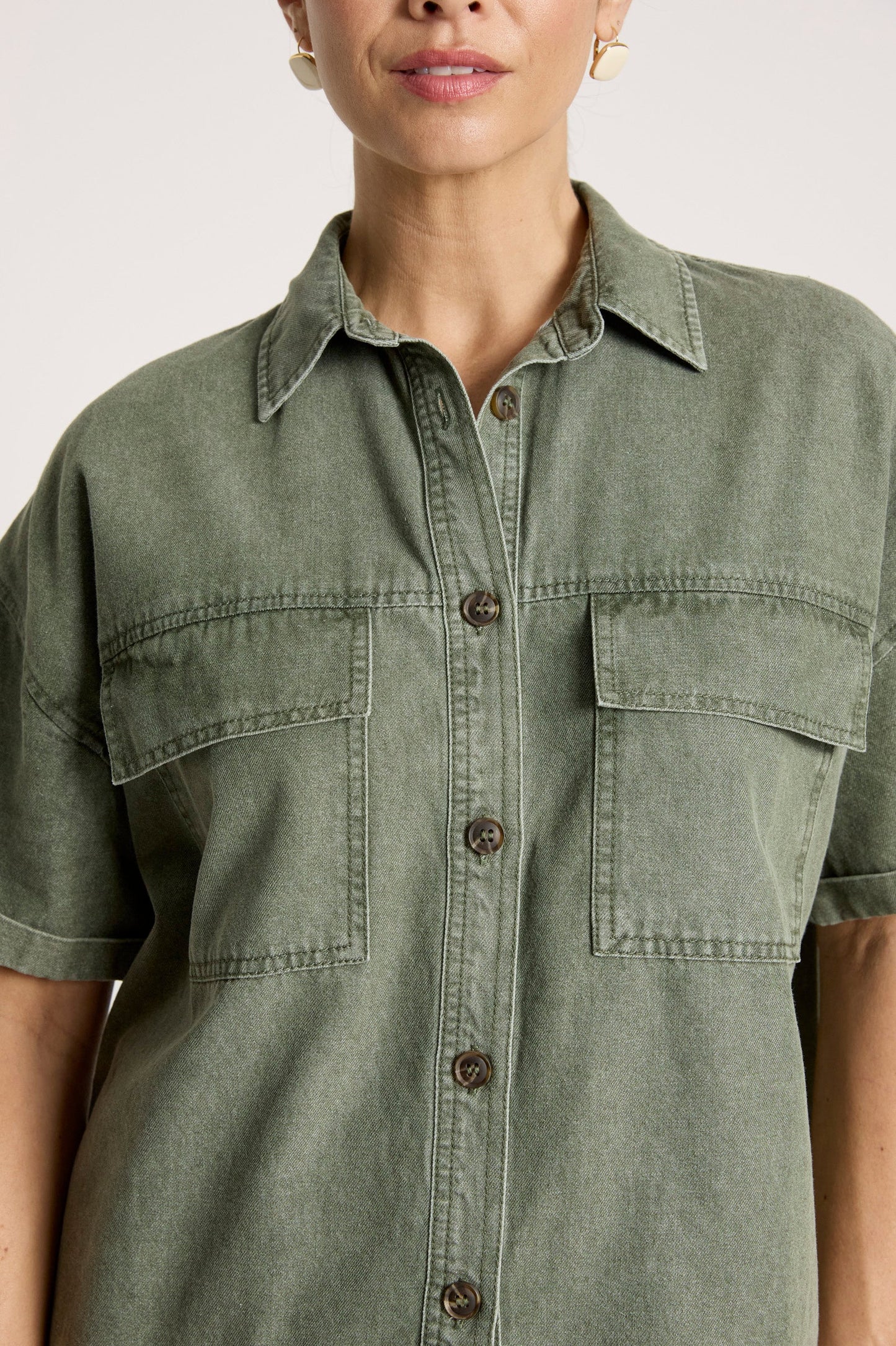 BODHI DENIM SHIRT - OLIVE by Eb&ive