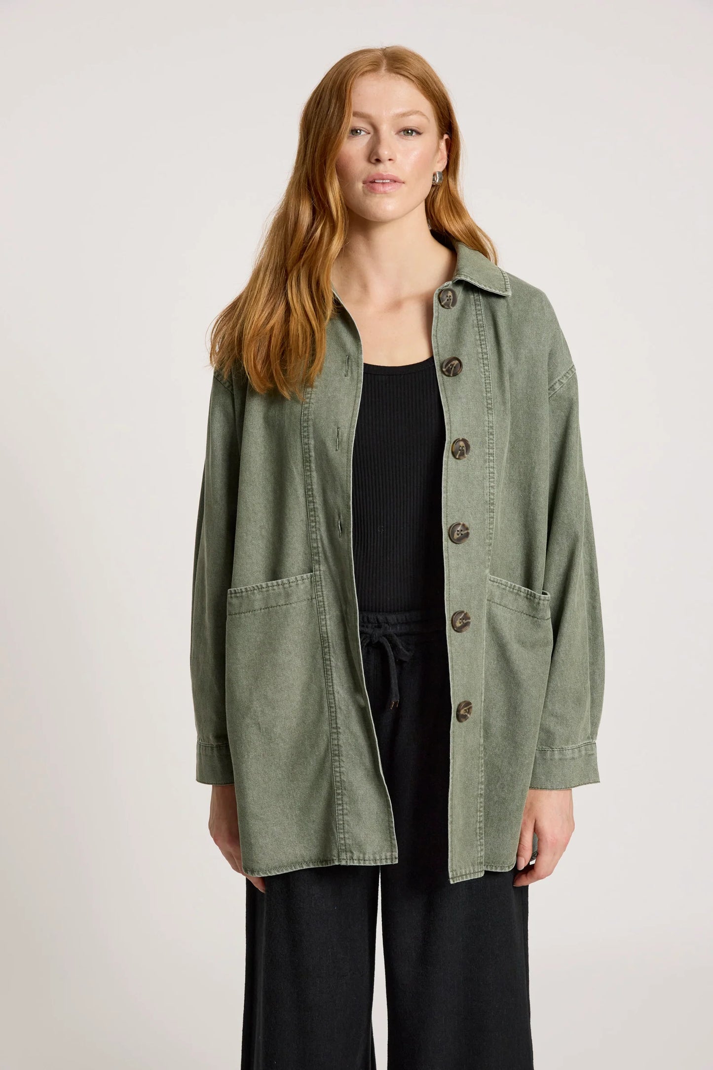 BODHI DENIM JACKET - OLIVE by Eb&ive