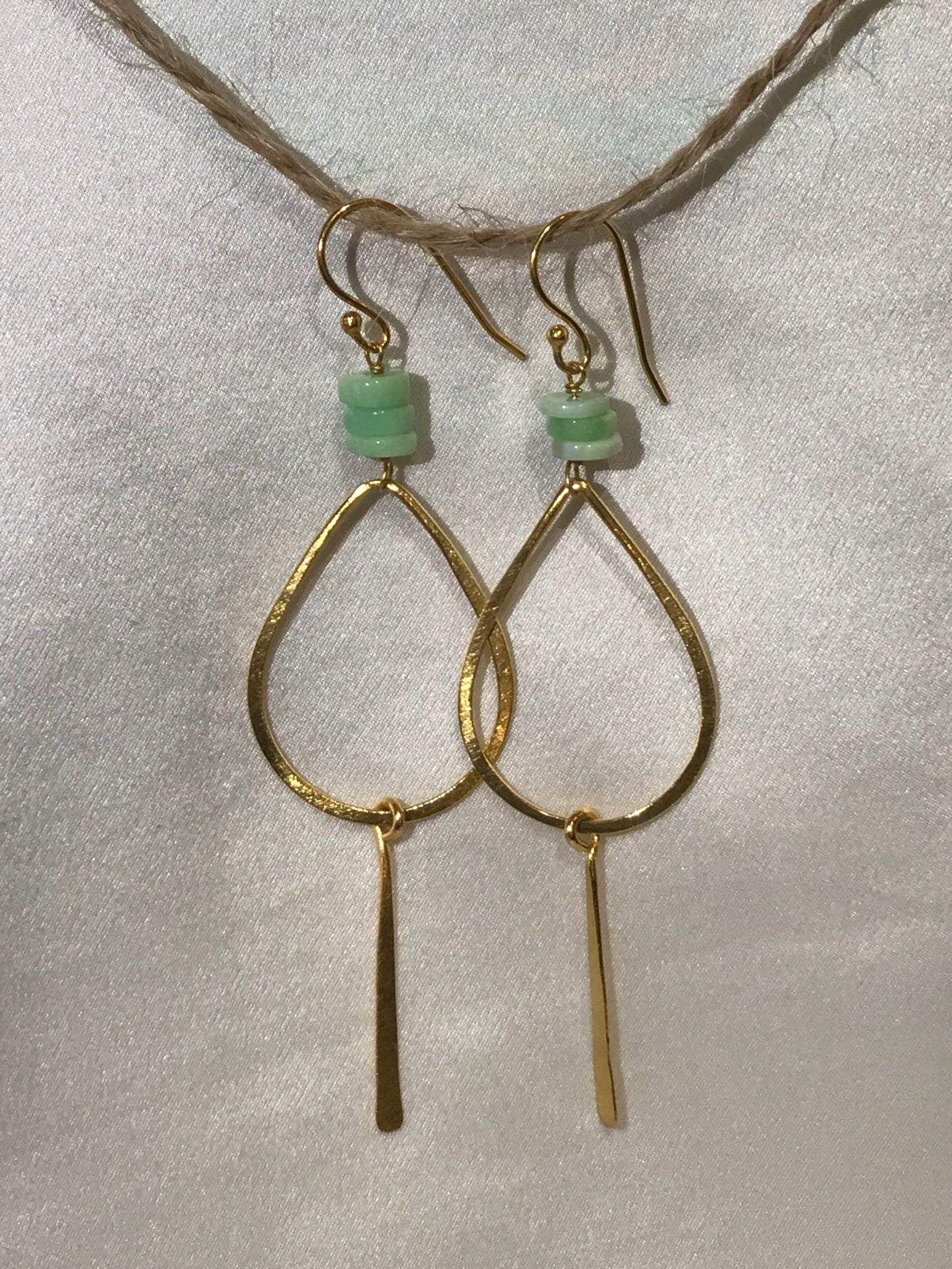 Green Quartz Euro Gold Earrings by Melanie Woods