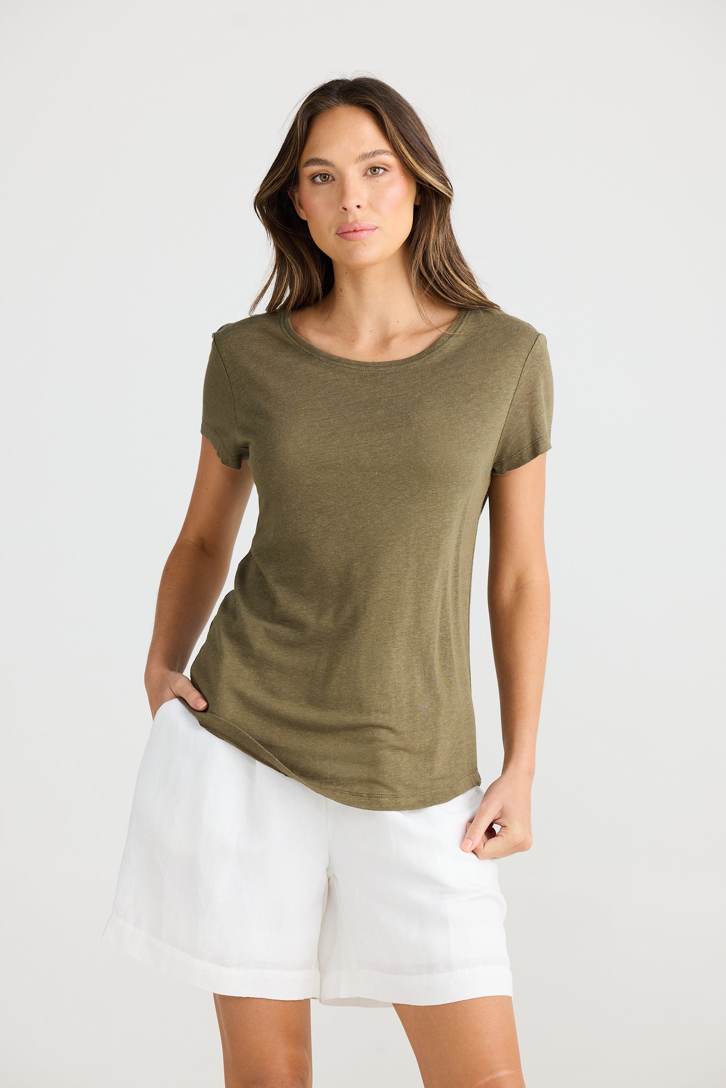 Monza Tee Olive by The Shanty