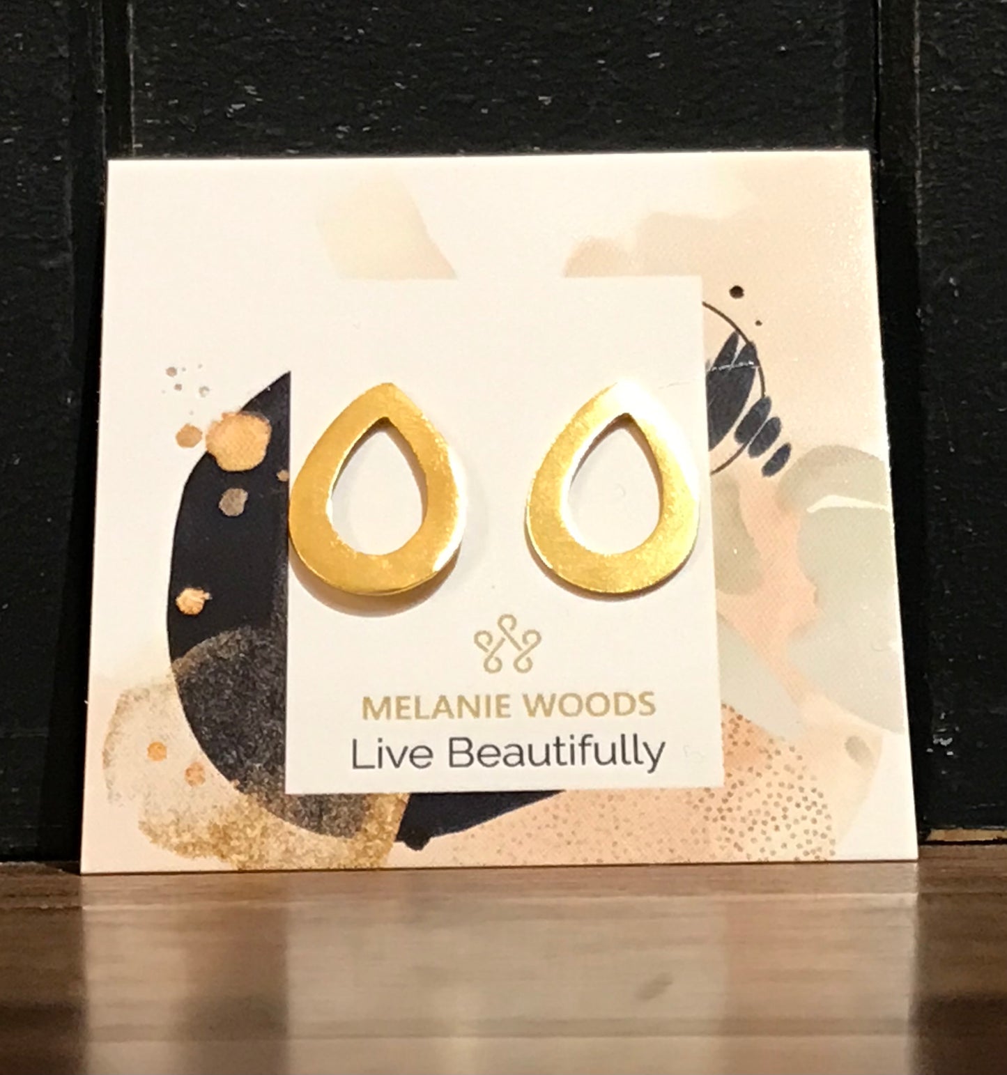 Euro Gold Round Drop Earrings by Melanie Woods