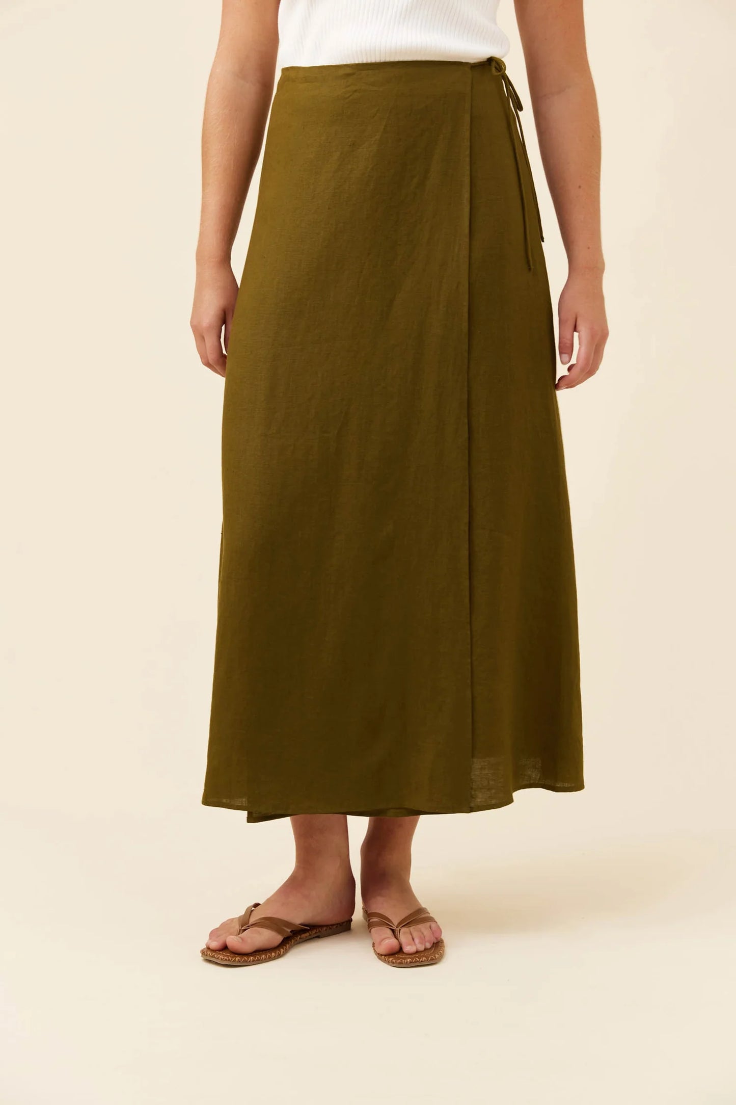 Anita Wrap Skirt - Olive by isle of mine