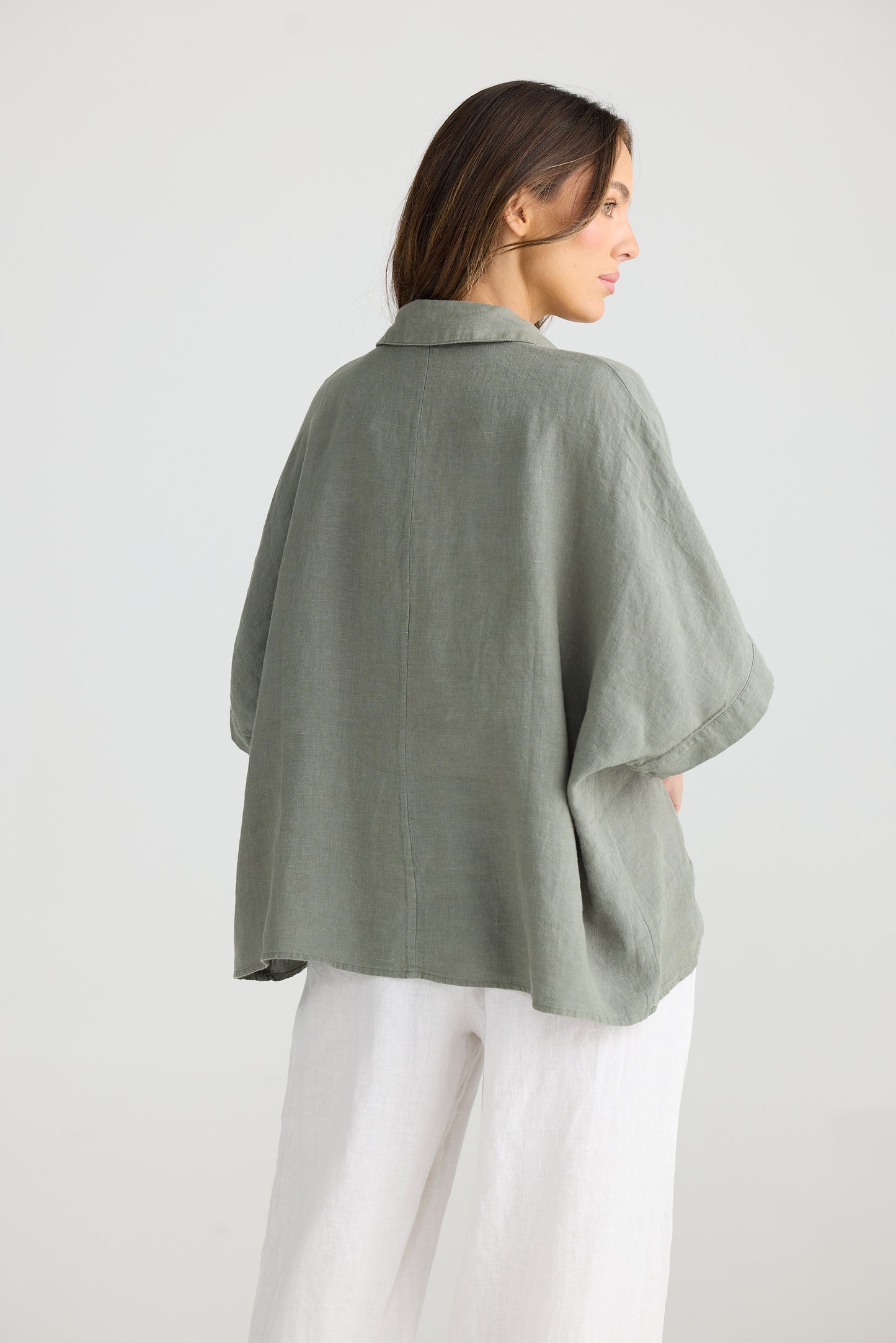 Wander Top Pistachio Linen by The Shanty