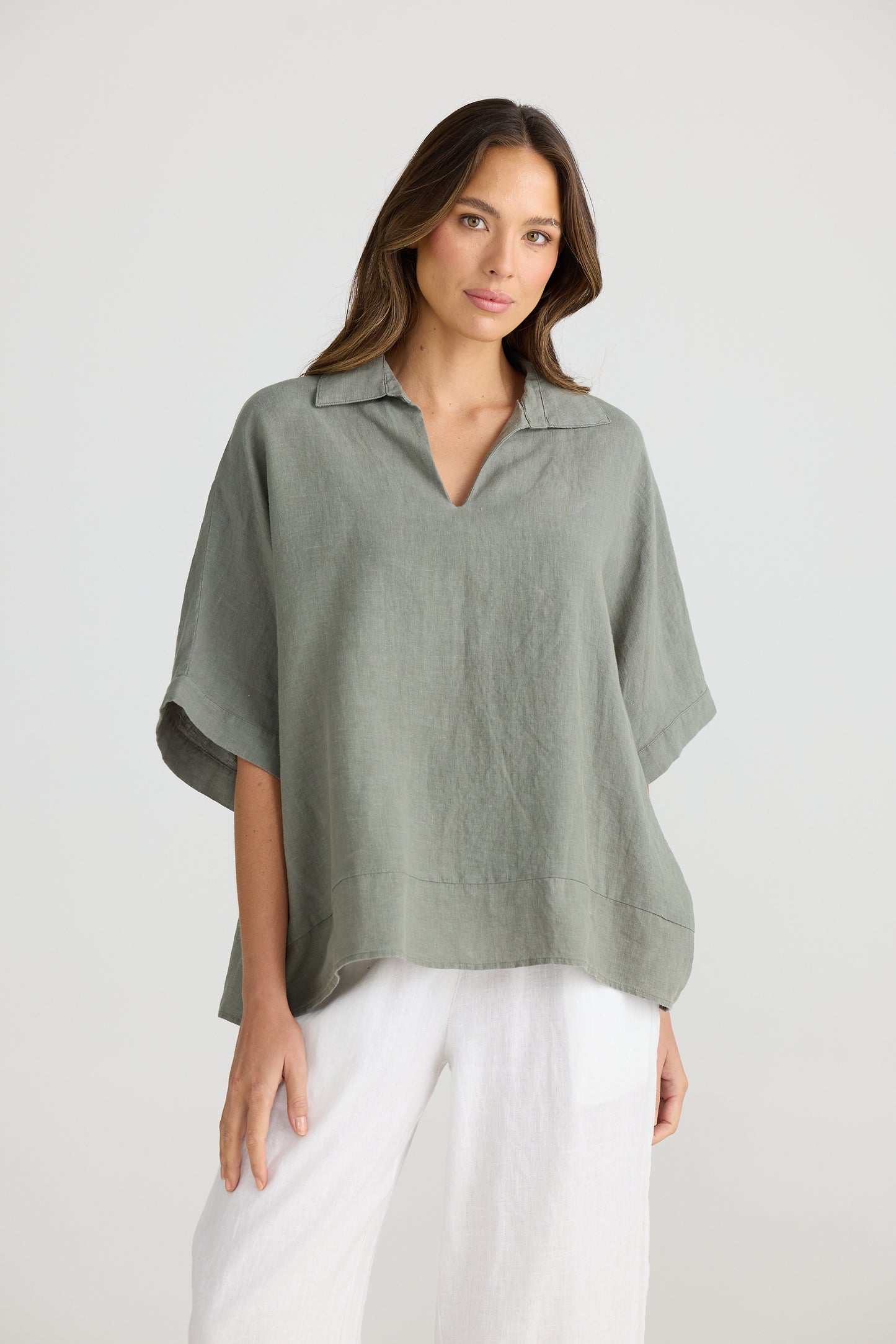 Wander Top Pistachio Linen by The Shanty