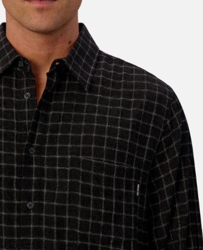 The Clairemont Long Sleeve Shirt - Charcoal / White by Industrie Clothing
