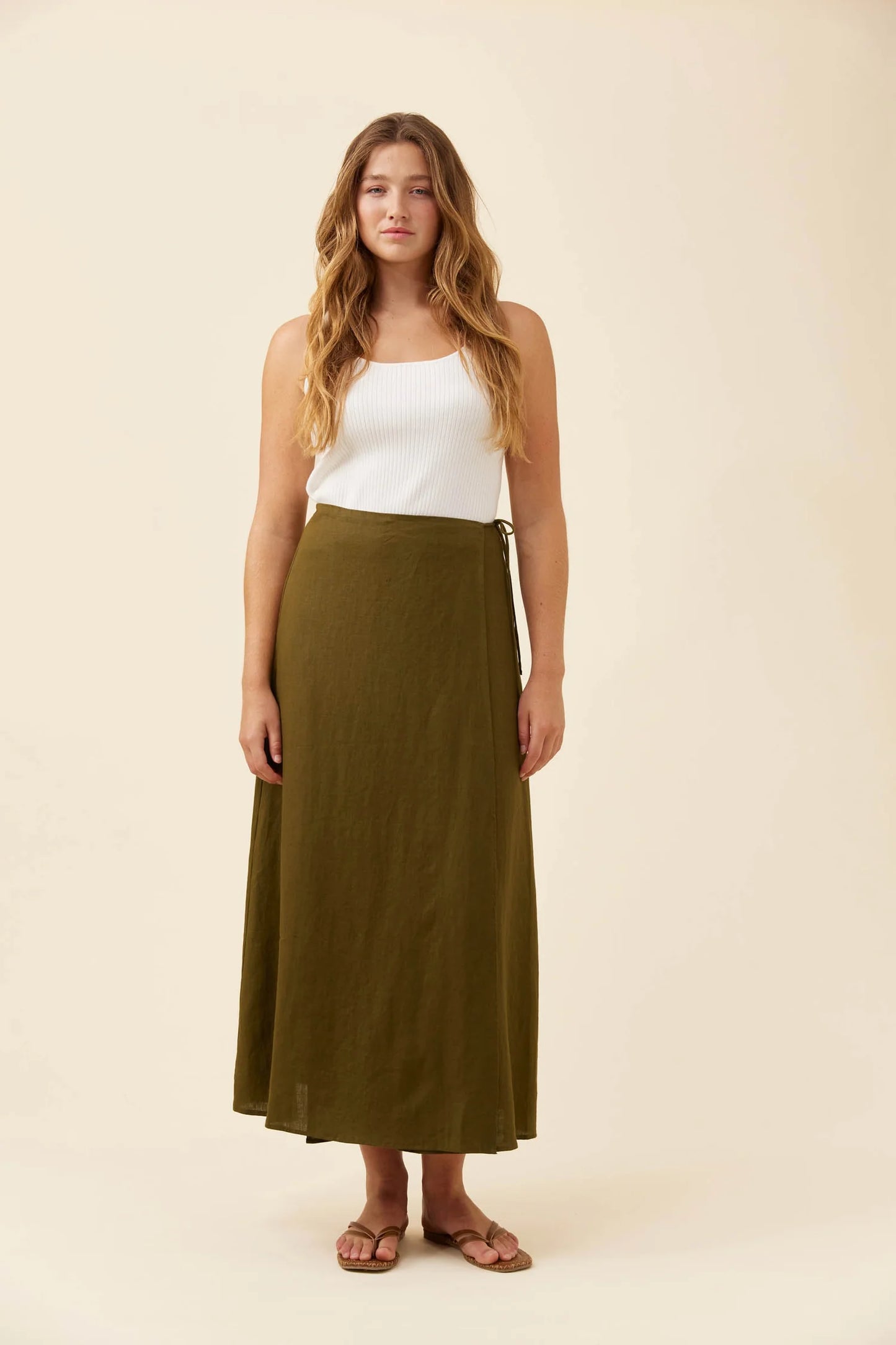 Anita Wrap Skirt - Olive by isle of mine