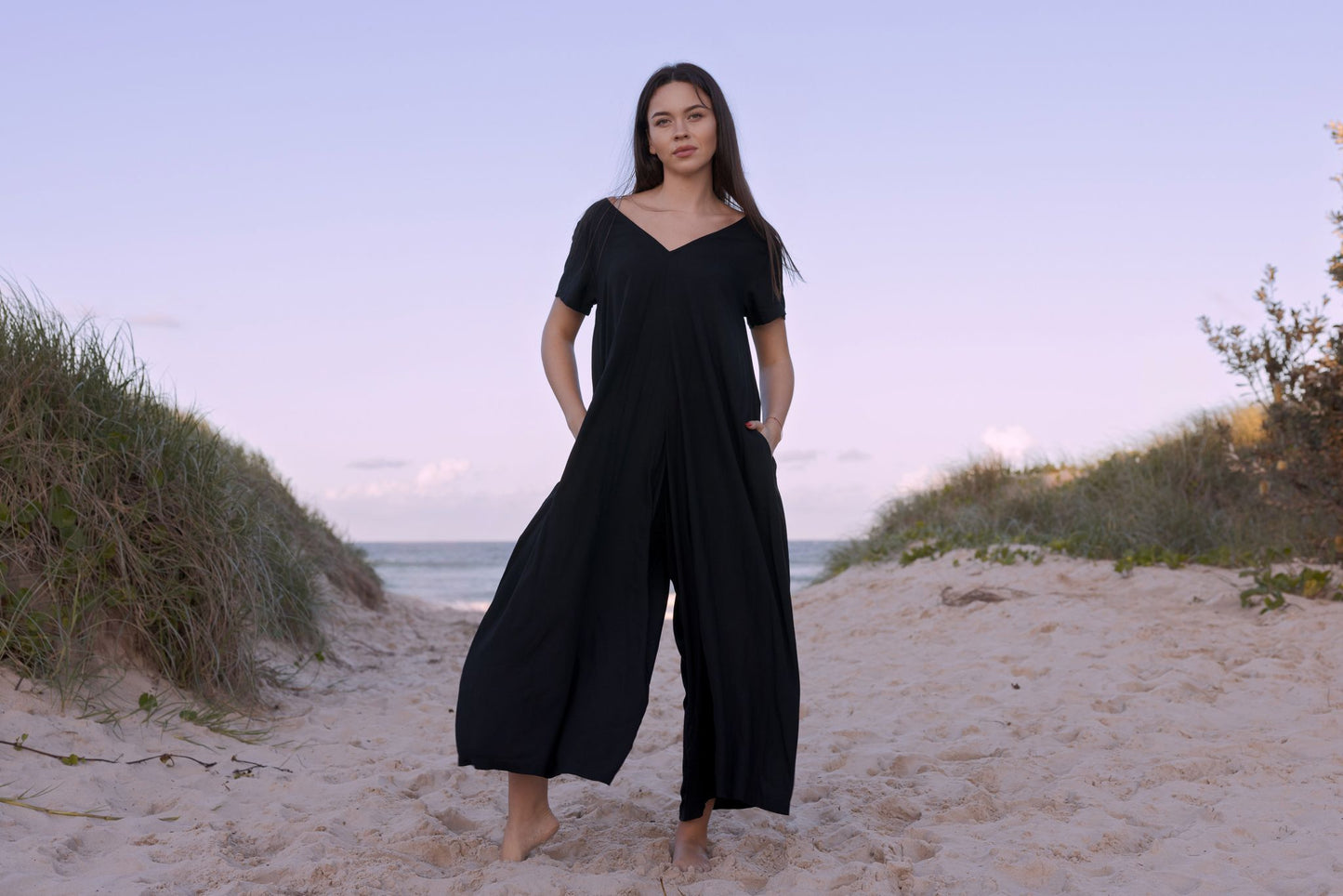 Harlow Jumpsuit by Honey+Stone - Black