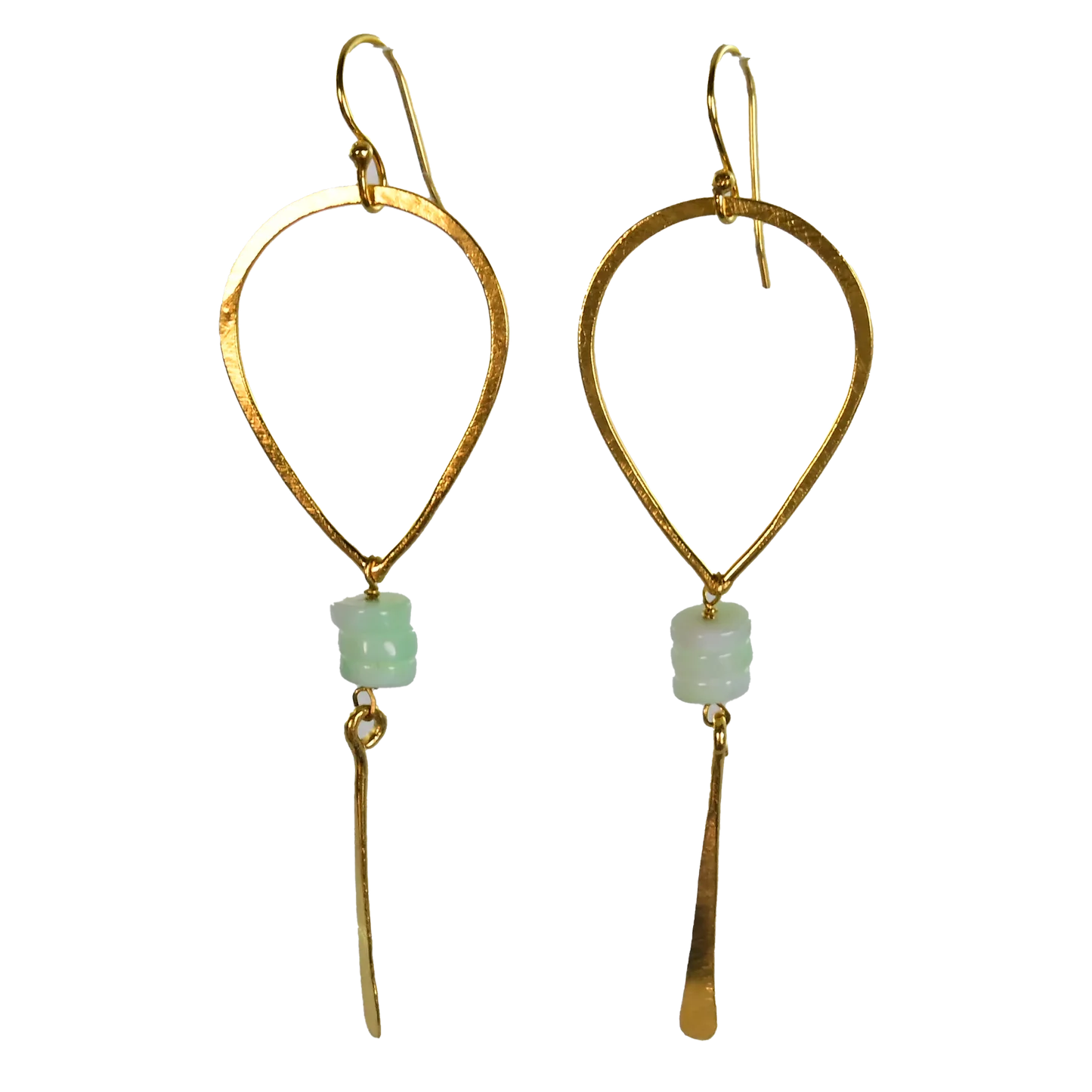 Green Quartz Euro Gold Earrings by Melanie Woods