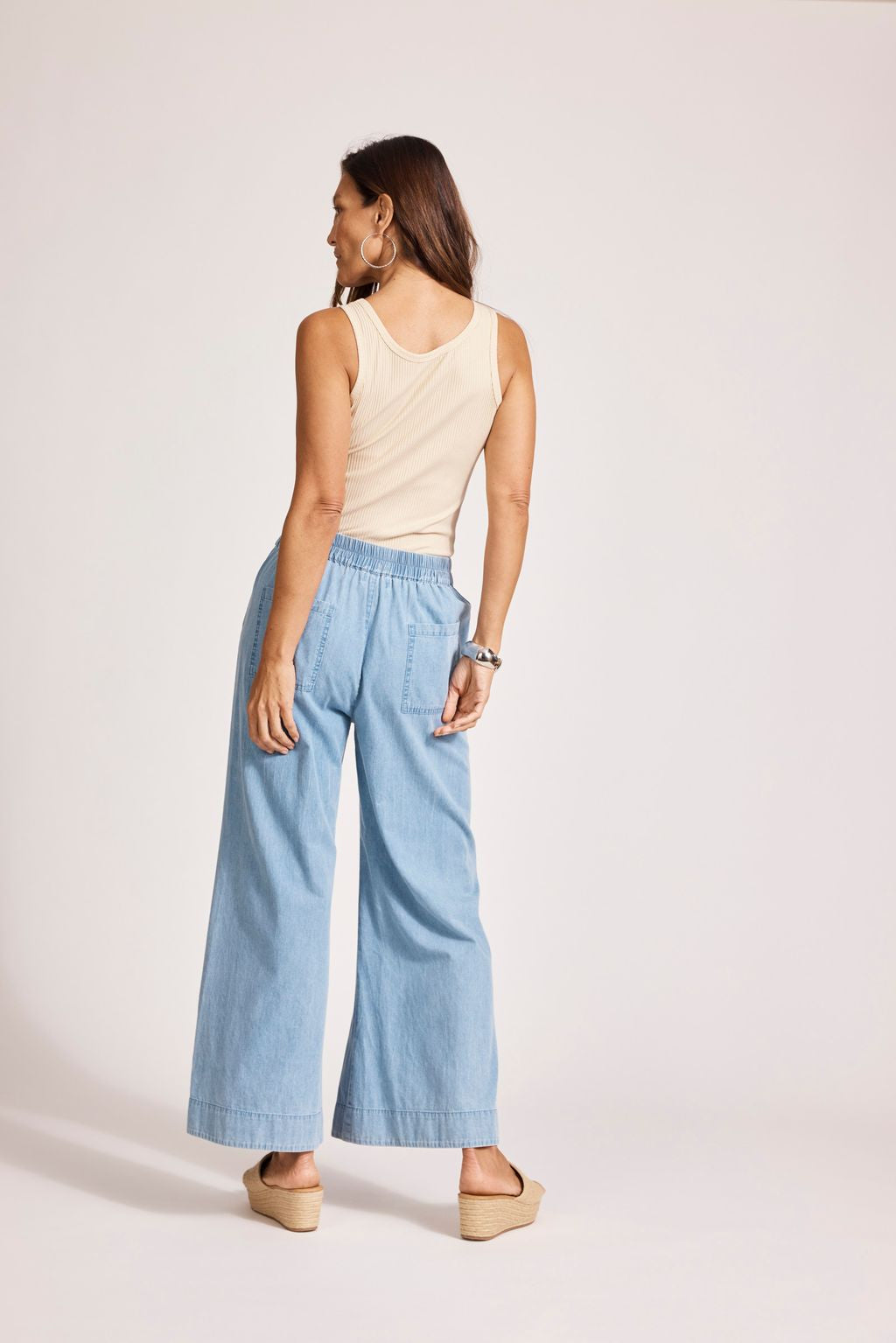MELENIA DENIM SPLIT PANT - DENIM by eb&ive