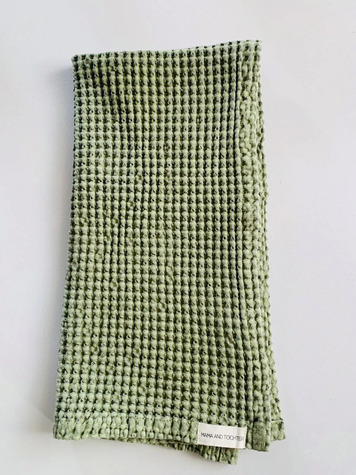 100% Organic Cotton Rustic Waffle Tea Towel Extra Large - Light Olive