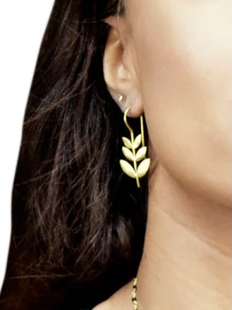 Euro Gold Leaf Drop Earrings by Melanie Woods