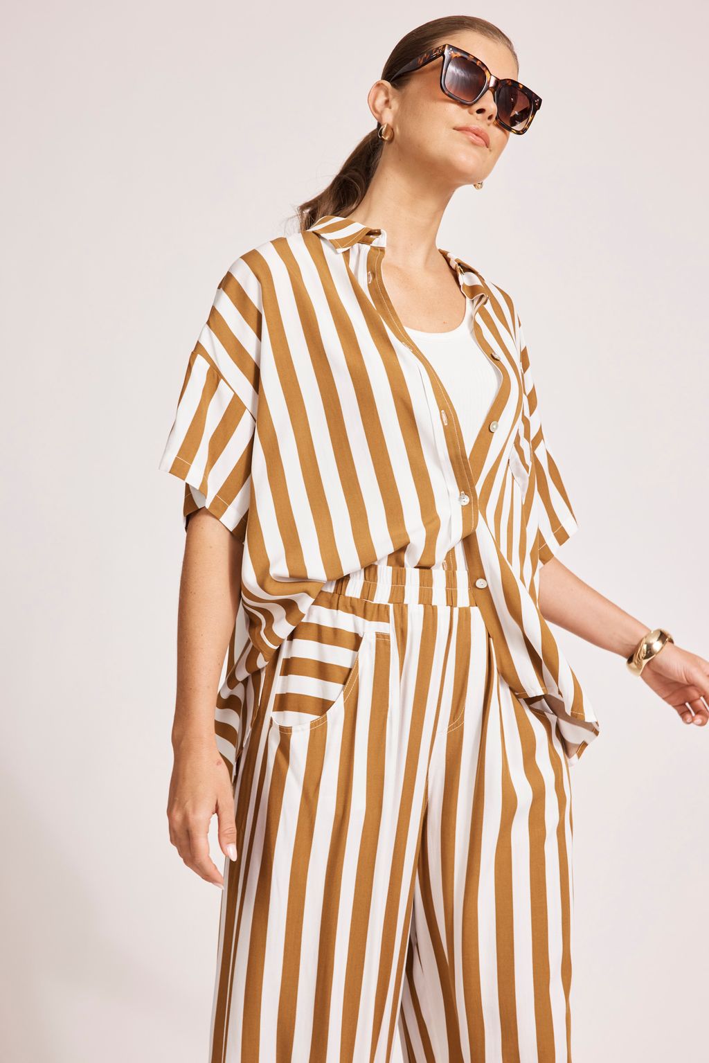 TREVILLE STRIPE PANT - CARAMEL by eb&ive
