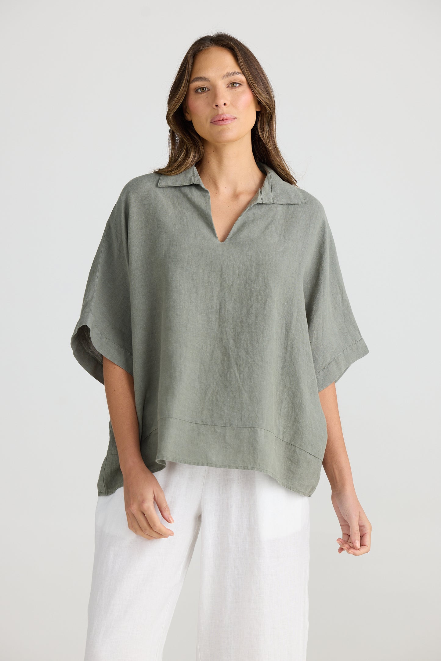 Wander Top Pistachio Linen by The Shanty