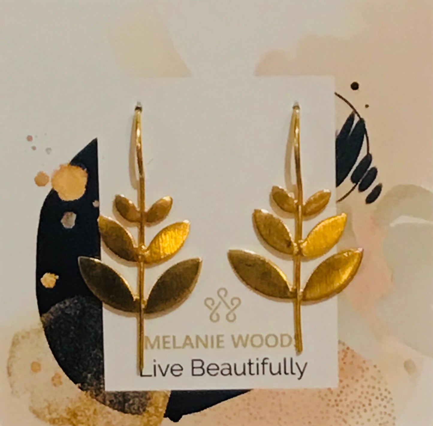 Euro Gold Leaf Drop Earrings by Melanie Woods