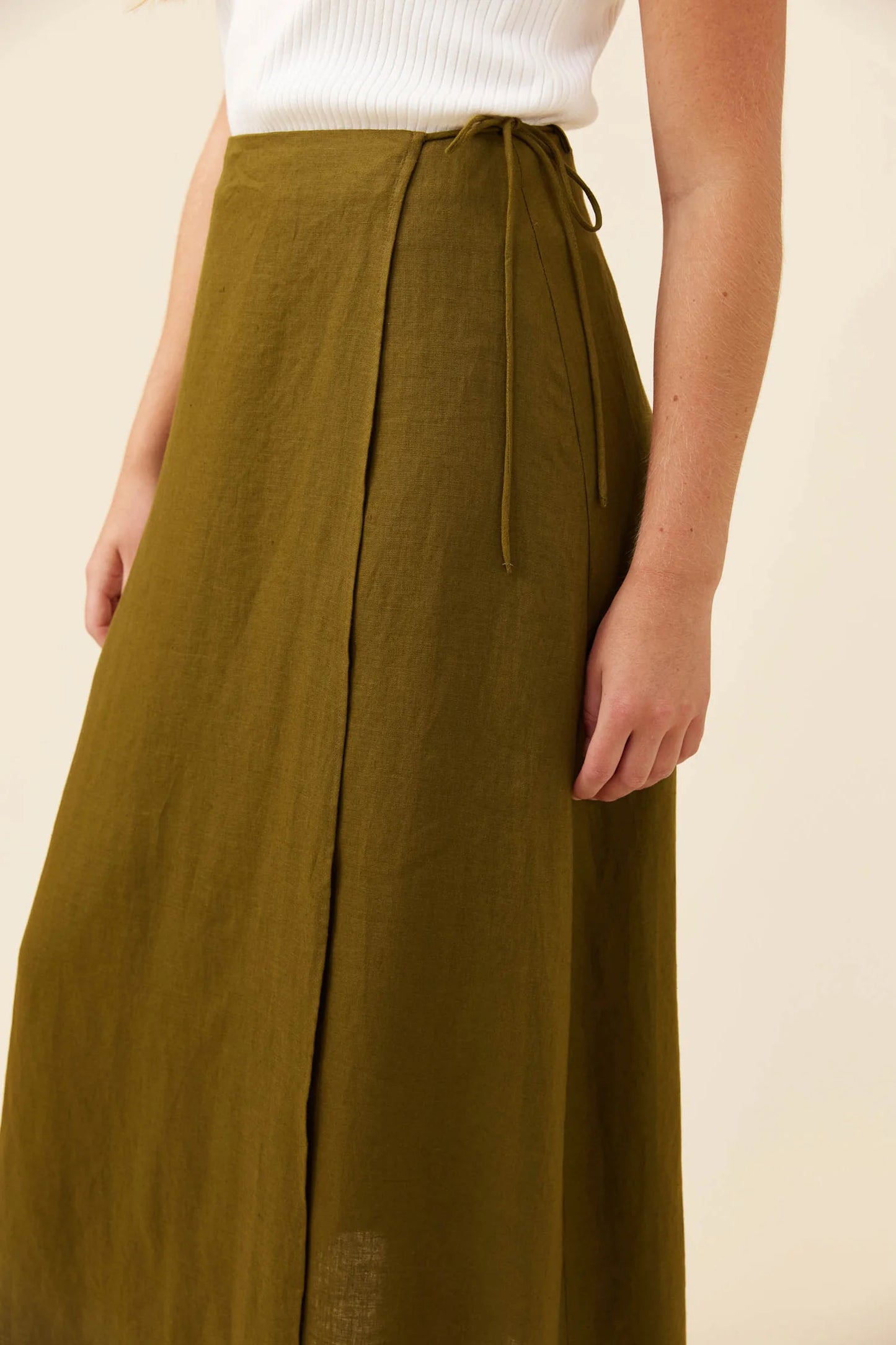 Anita Wrap Skirt - Olive by isle of mine