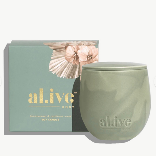 Alive Body Blackcurrant & Caribbean Wood Soy Candle