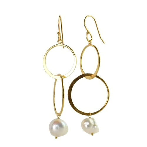Euro Gold pearl Earrings by Melanie Woods