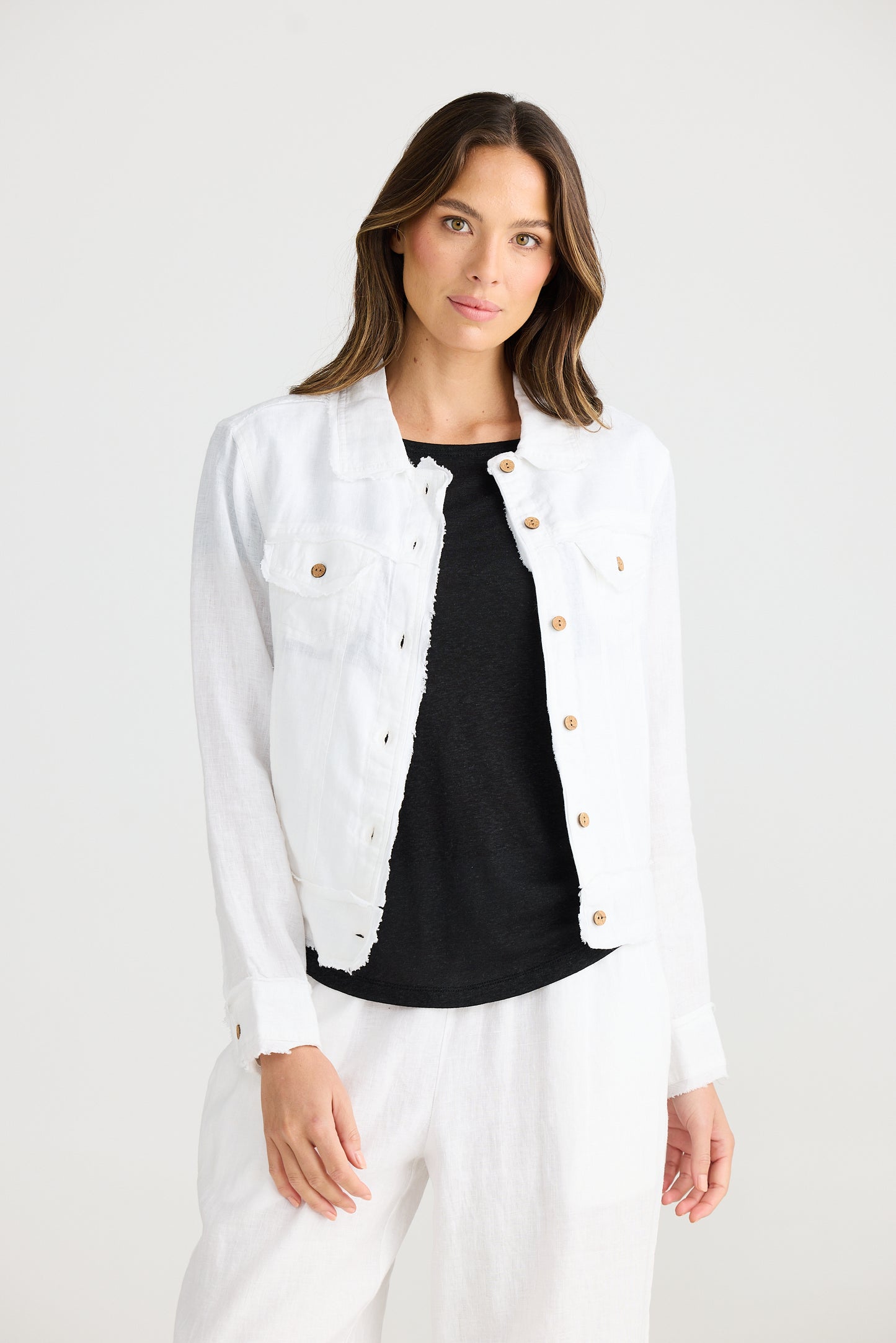 Monza Jacket by The Shanty - White Linen