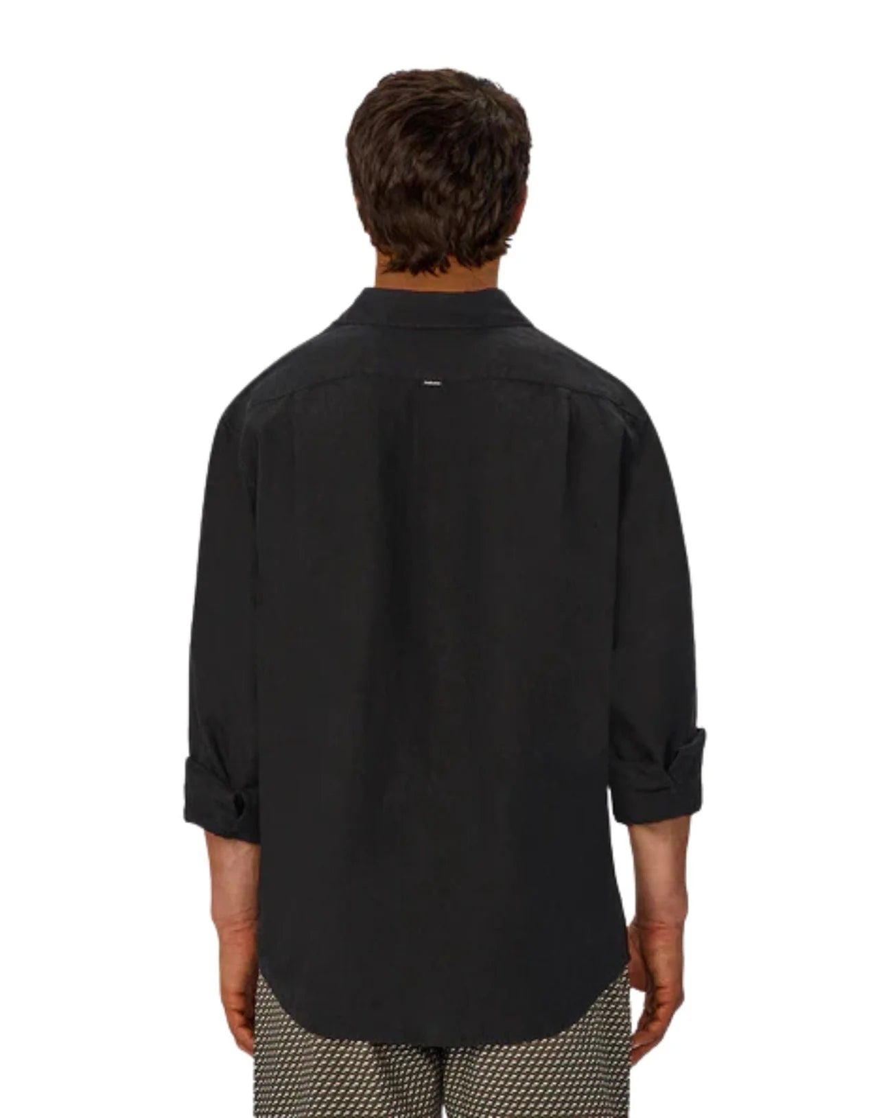 The St Martins Long Sleeve Linen Shirt - Black by Industrie Clothing