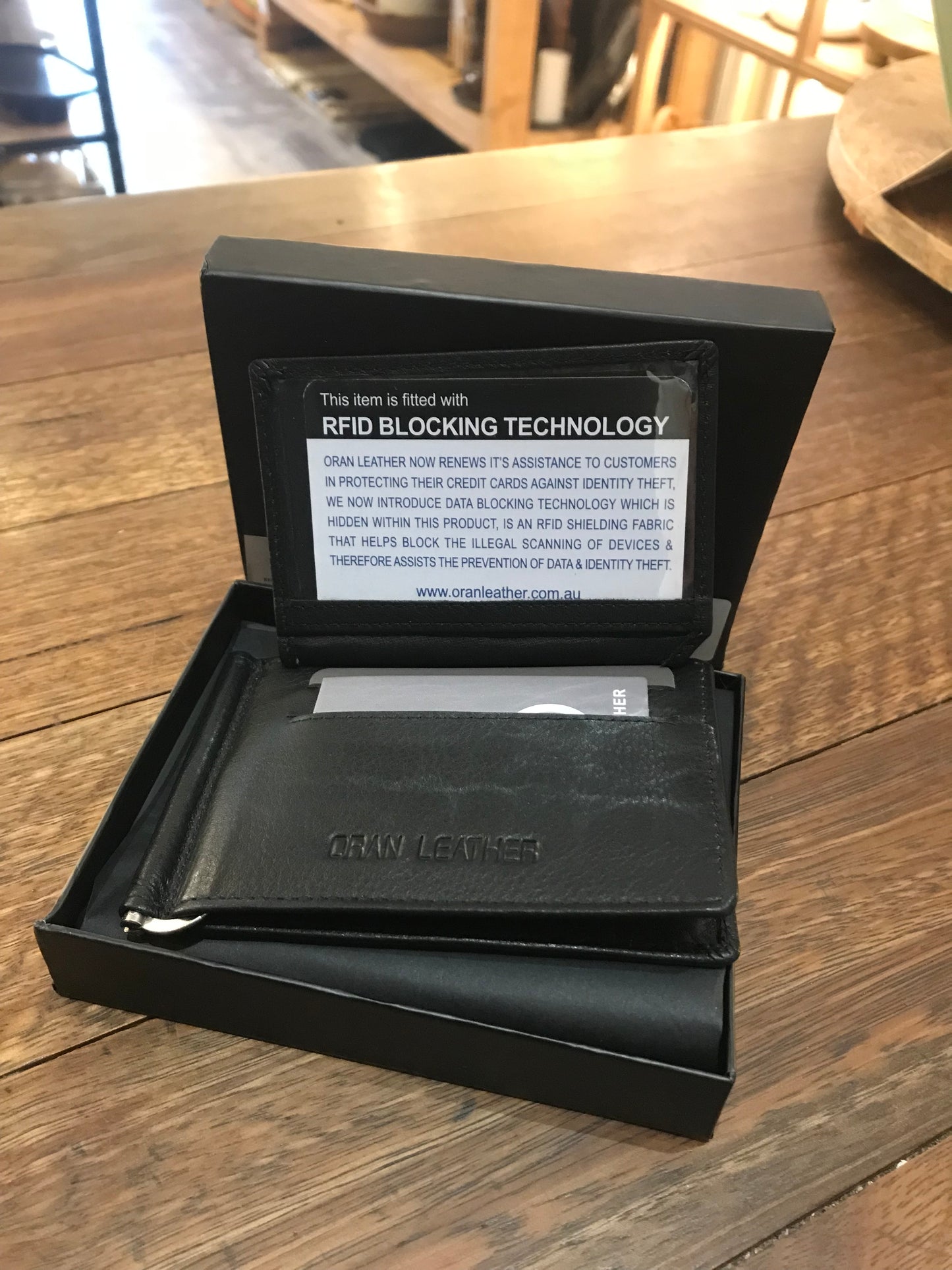 Clip Wallet by Rugged Hide available in Black or Brown