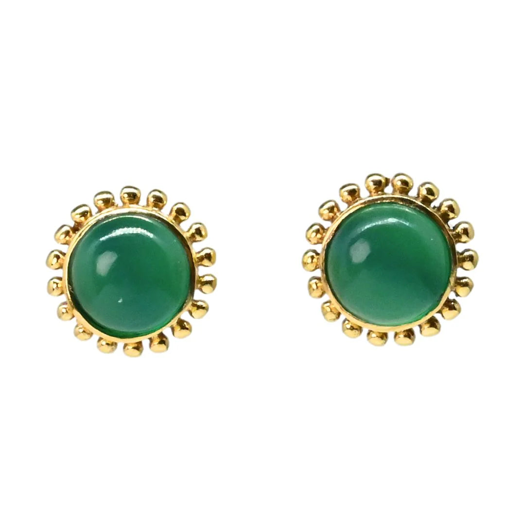 Euro Gold Gemstone Stud Earrings by Melanie Woods - 3 Colours