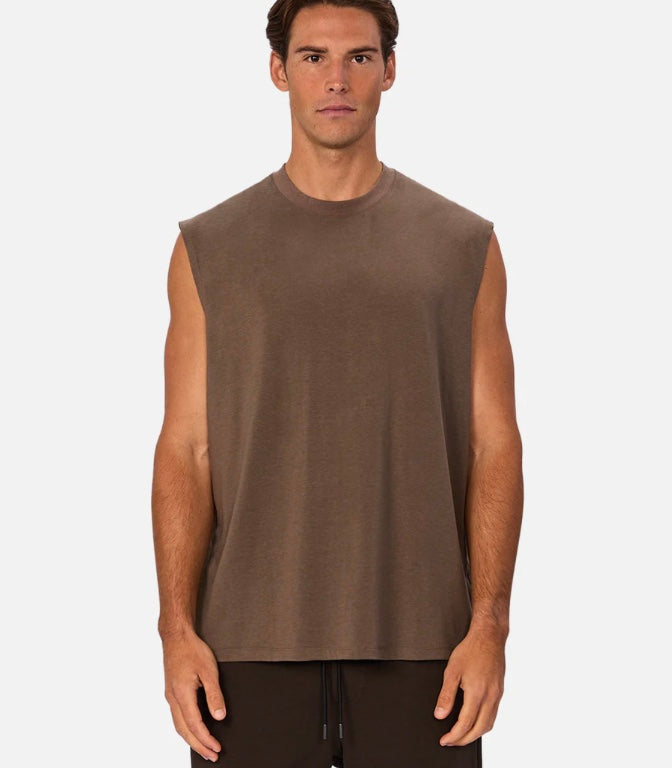The Freeman Sleeveless Tee - Mocha 25 by Industrie clothing