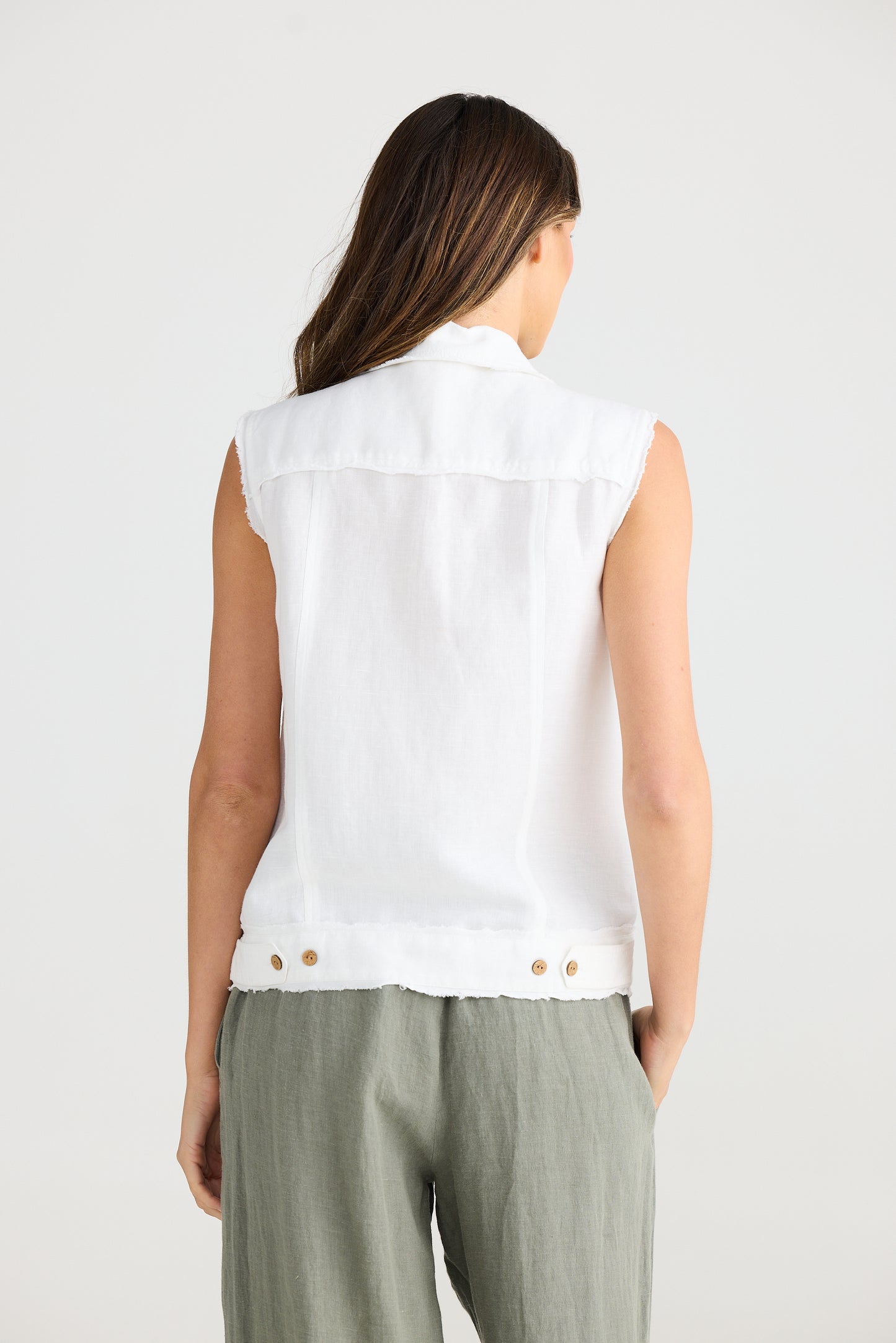 The Shanty Monza Vest - White Linen