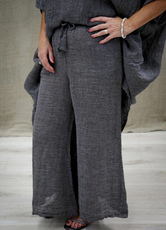 Alessa Wide Leg Pant - Gravel